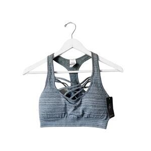 Grey strappy sports bra NEW